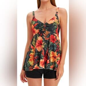 Copied - Floral Print Women's Tankini Swimsuit
